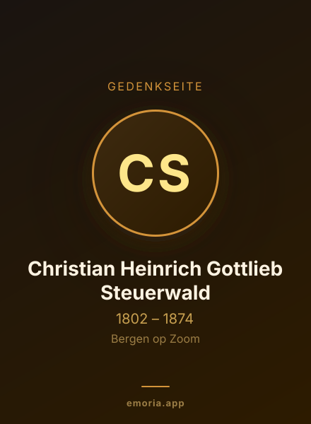 Gedenkportrait von Christian Heinrich Gottlieb Steuerwald