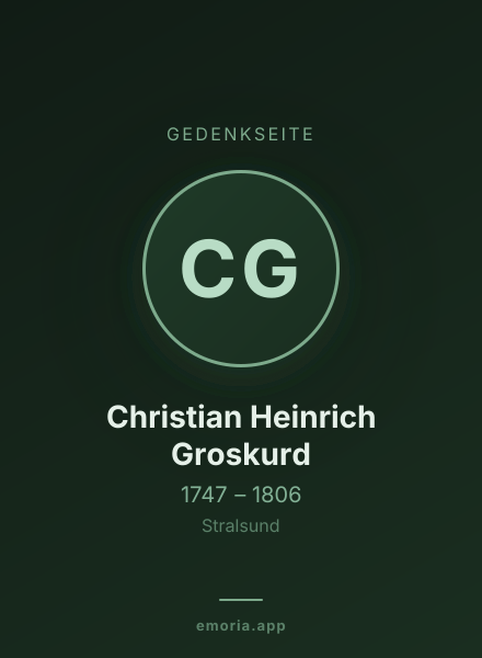 Gedenkportrait von Christian Heinrich Groskurd