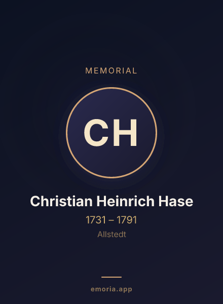 Memorial portrait of Christian Heinrich Hase