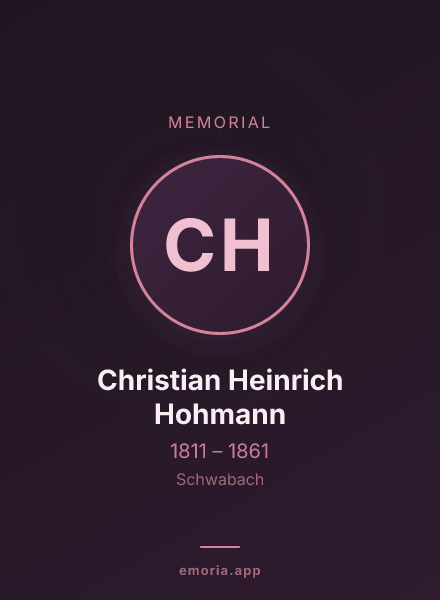 Memorial portrait of Christian Heinrich Hohmann