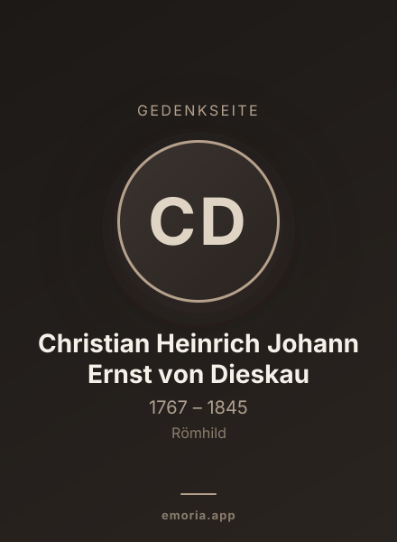 Gedenkportrait von Christian Heinrich Johann Ernst von Dieskau