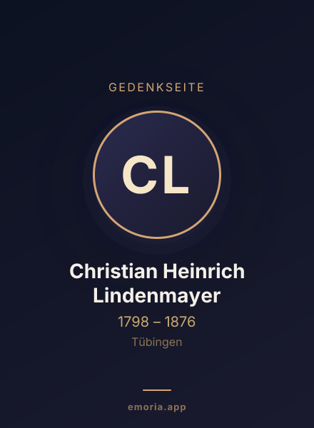 Gedenkportrait von Christian Heinrich Lindenmayer
