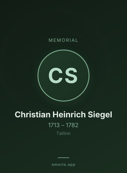 Memorial portrait of Christian Heinrich Siegel