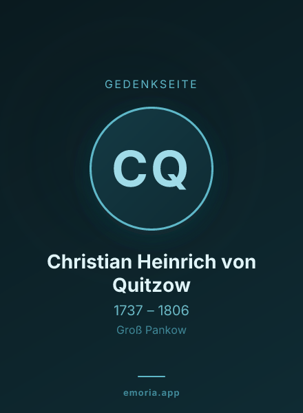Gedenkportrait von Christian Heinrich von Quitzow