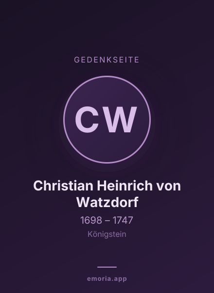 Gedenkportrait von Christian Heinrich von Watzdorf