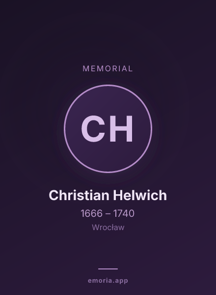 Memorial portrait of Christian Helwich