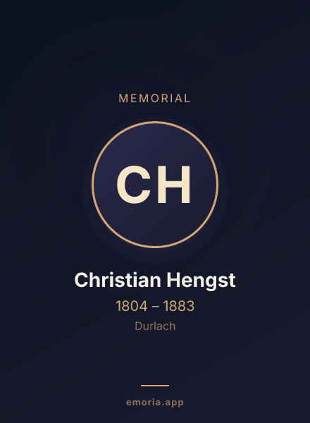 Memorial portrait of Christian Hengst
