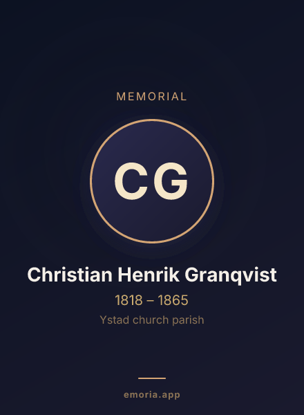 Memorial portrait of Christian Henrik Granqvist