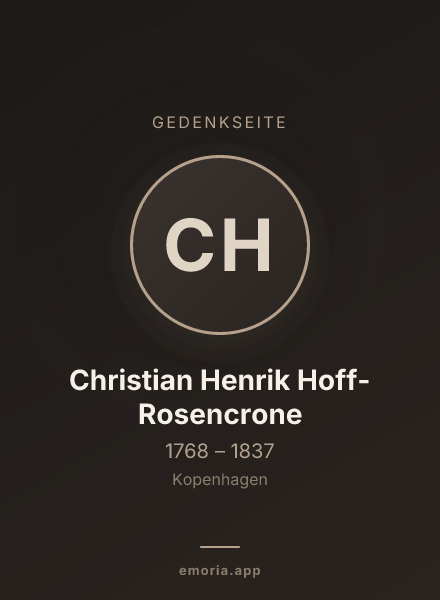 Gedenkportrait von Christian Henrik Hoff-Rosencrone