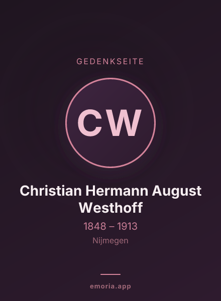 Gedenkportrait von Christian Hermann August Westhoff