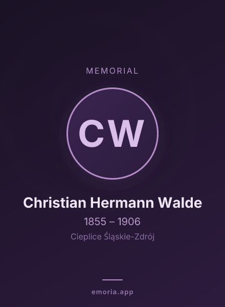 Memorial portrait of Christian Hermann Walde