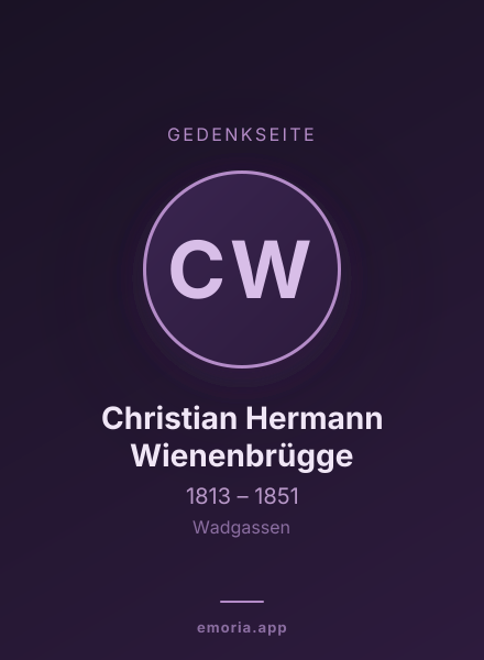 Gedenkportrait von Christian Hermann Wienenbrügge