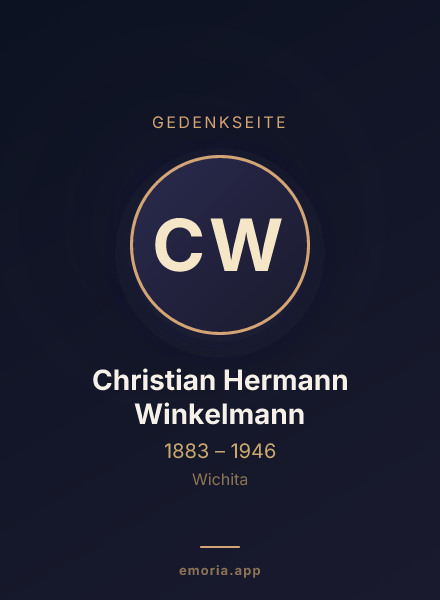 Gedenkportrait von Christian Hermann Winkelmann