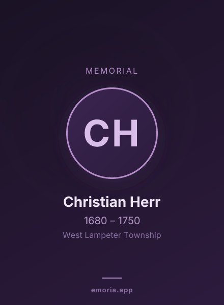 Memorial portrait of Christian Herr
