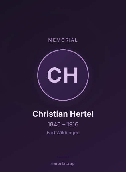 Memorial portrait of Christian Hertel