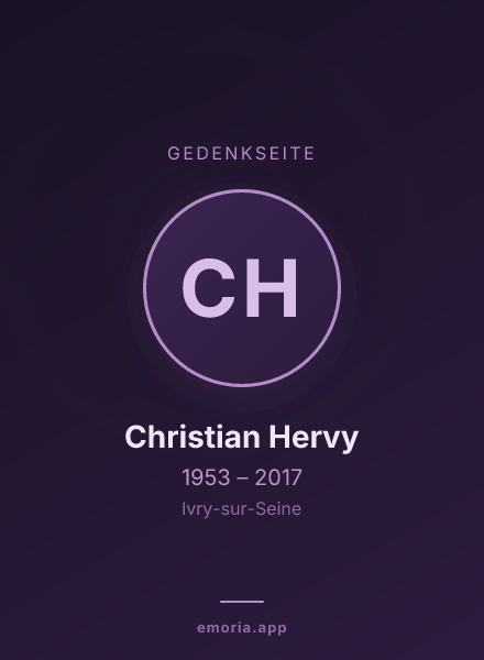 Gedenkportrait von Christian Hervy