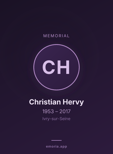 Memorial portrait of Christian Hervy