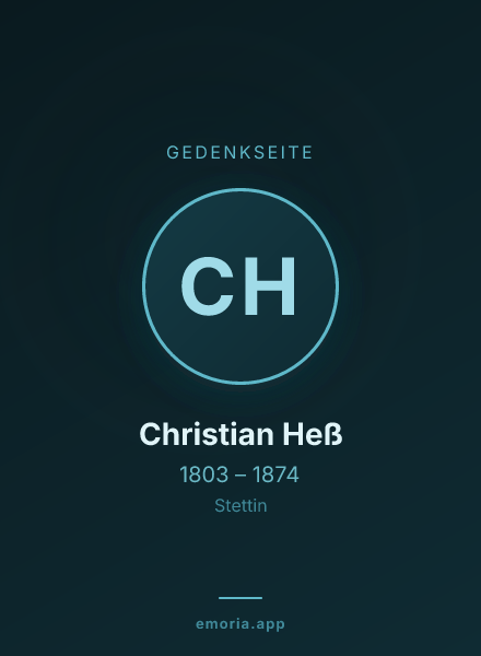 Gedenkportrait von Christian Heß