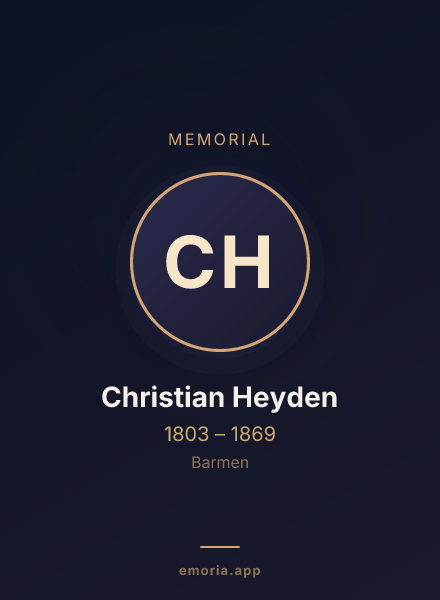 Memorial portrait of Christian Heyden