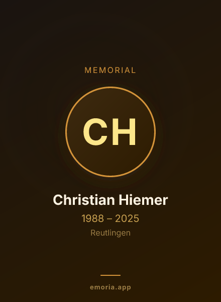 Memorial portrait of Christian Hiemer