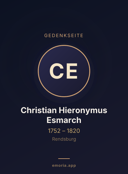 Gedenkportrait von Christian Hieronymus Esmarch