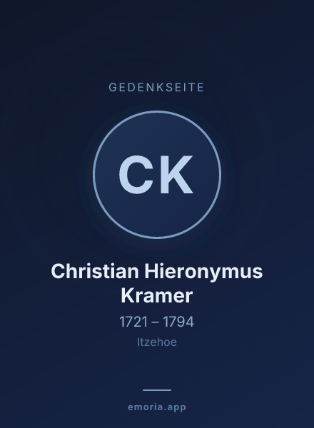 Gedenkportrait von Christian Hieronymus Kramer