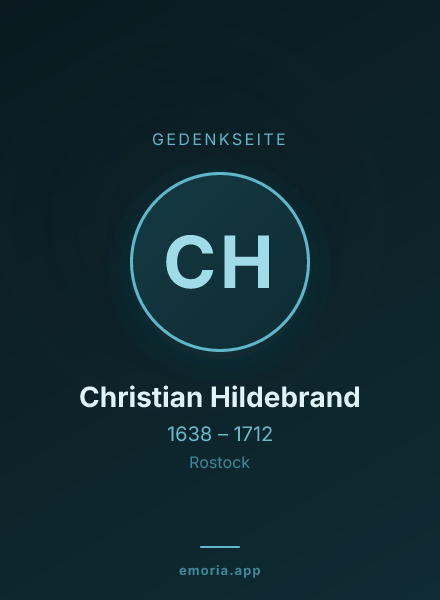 Gedenkportrait von Christian Hildebrand