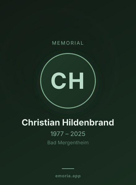 Memorial portrait of Christian Hildenbrand