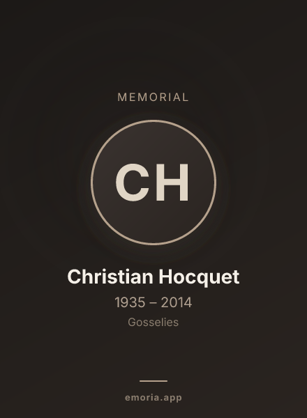 Memorial portrait of Christian Hocquet