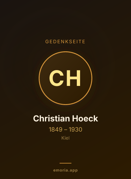 Gedenkportrait von Christian Hoeck
