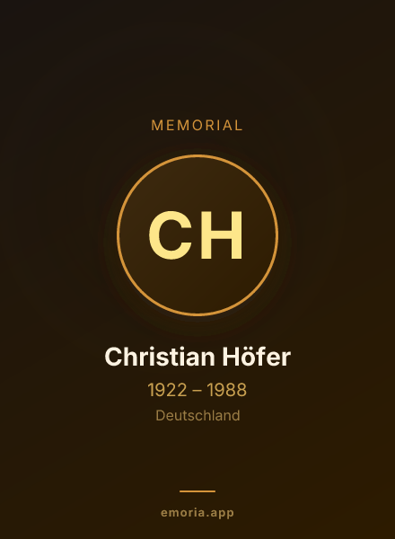 Memorial portrait of Christian Höfer