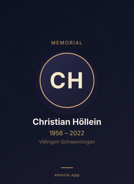Memorial portrait of Christian Höllein