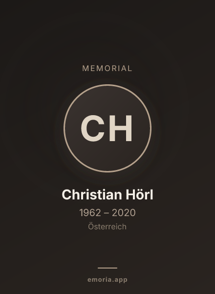Memorial portrait of Christian Hörl