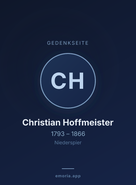 Gedenkportrait von Christian Hoffmeister