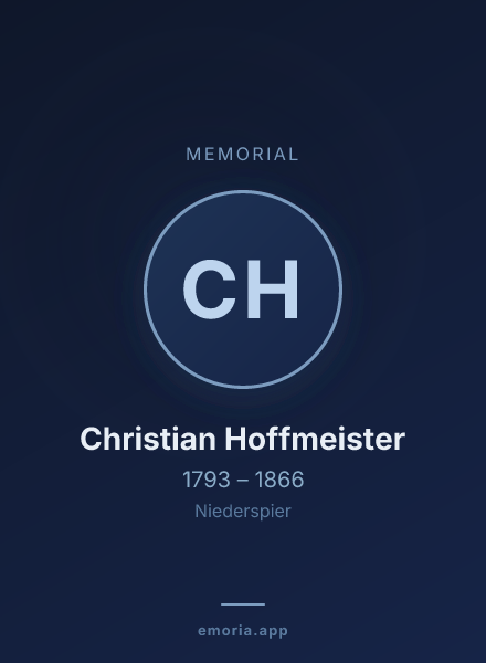 Memorial portrait of Christian Hoffmeister