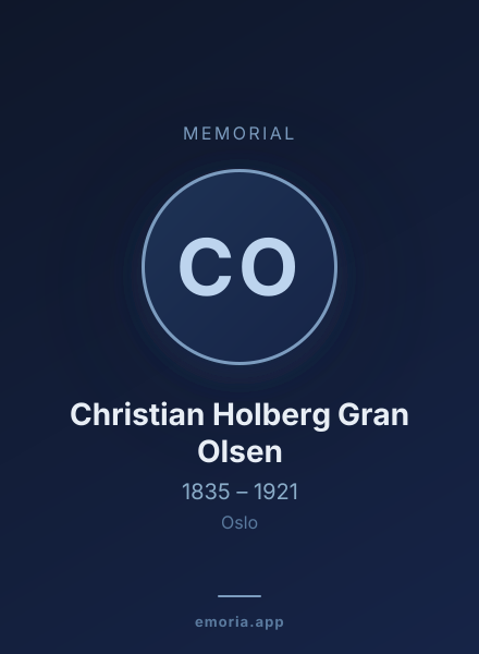 Memorial portrait of Christian Holberg Gran Olsen