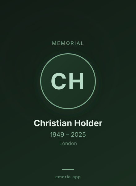 Memorial portrait of Christian Holder
