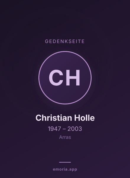 Gedenkportrait von Christian Holle