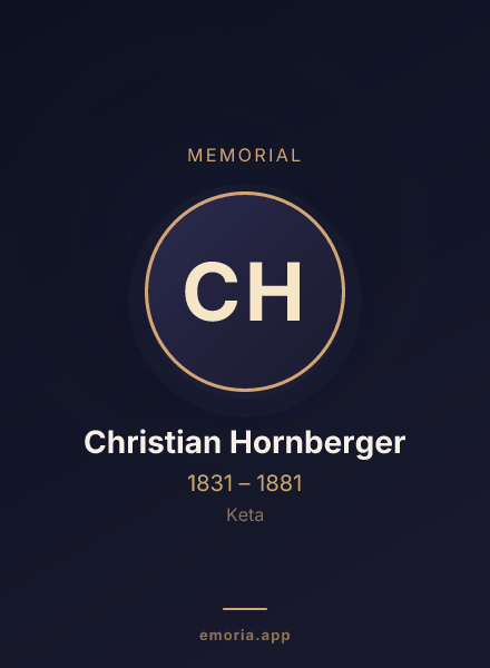 Memorial portrait of Christian Hornberger