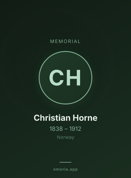Memorial portrait of Christian Horne