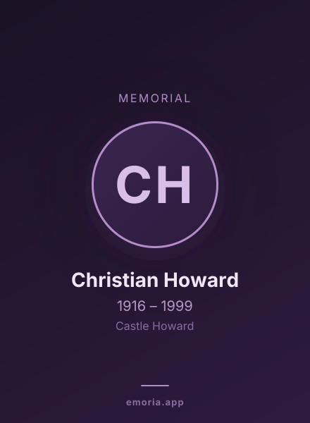 Memorial portrait of Christian Howard