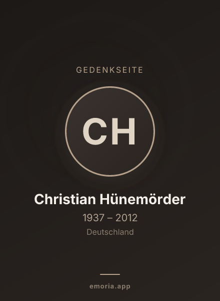 Gedenkportrait von Christian Hünemörder