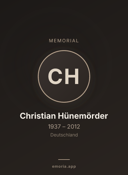 Memorial portrait of Christian Hünemörder