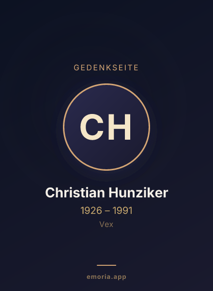 Gedenkportrait von Christian Hunziker