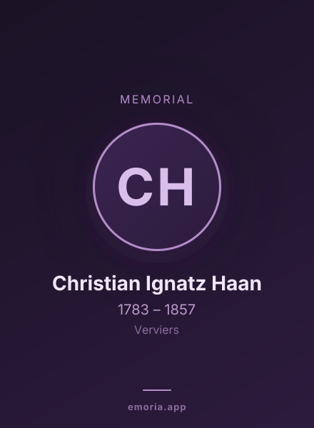 Memorial portrait of Christian Ignatz Haan