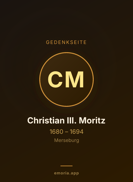 Gedenkportrait von Christian III. Moritz