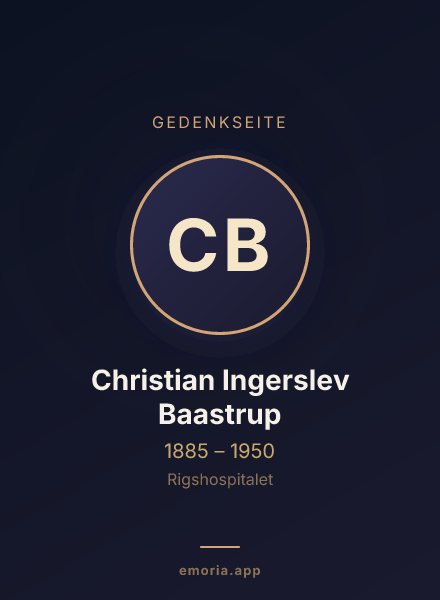 Gedenkportrait von Christian Ingerslev Baastrup