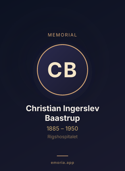 Memorial portrait of Christian Ingerslev Baastrup