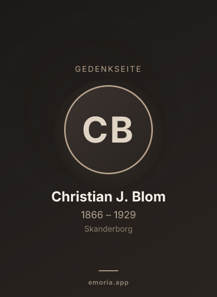 Gedenkportrait von Christian J. Blom