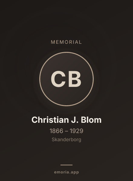 Memorial portrait of Christian J. Blom